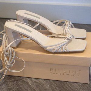 BiLLiNi Ilias Strappy Block Heel Shoe in Snow White
